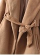 Hooded Long Sleeve Belt Coat-Khaki